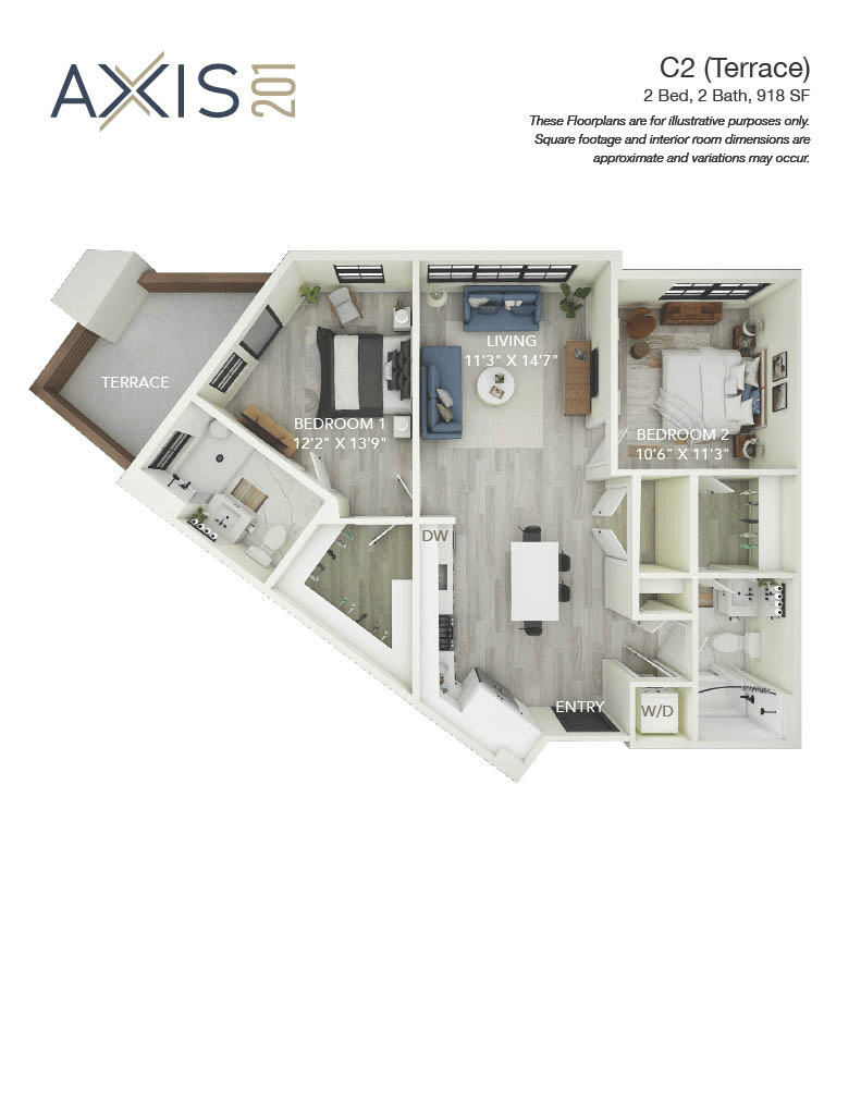 2 Bed 2 Bath